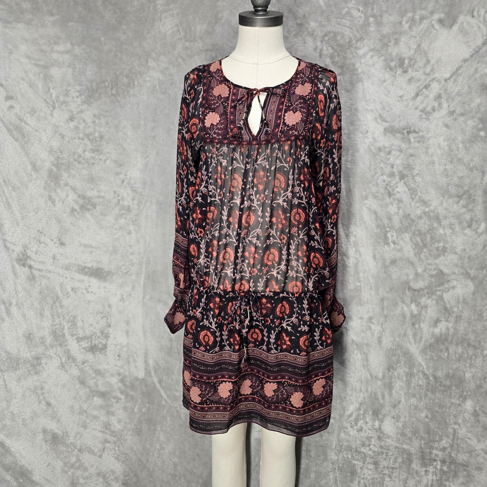 Ulla Johnson Dress Women4 Floral Silk Boho Mini Cottage Ethereal Whimsical Layer